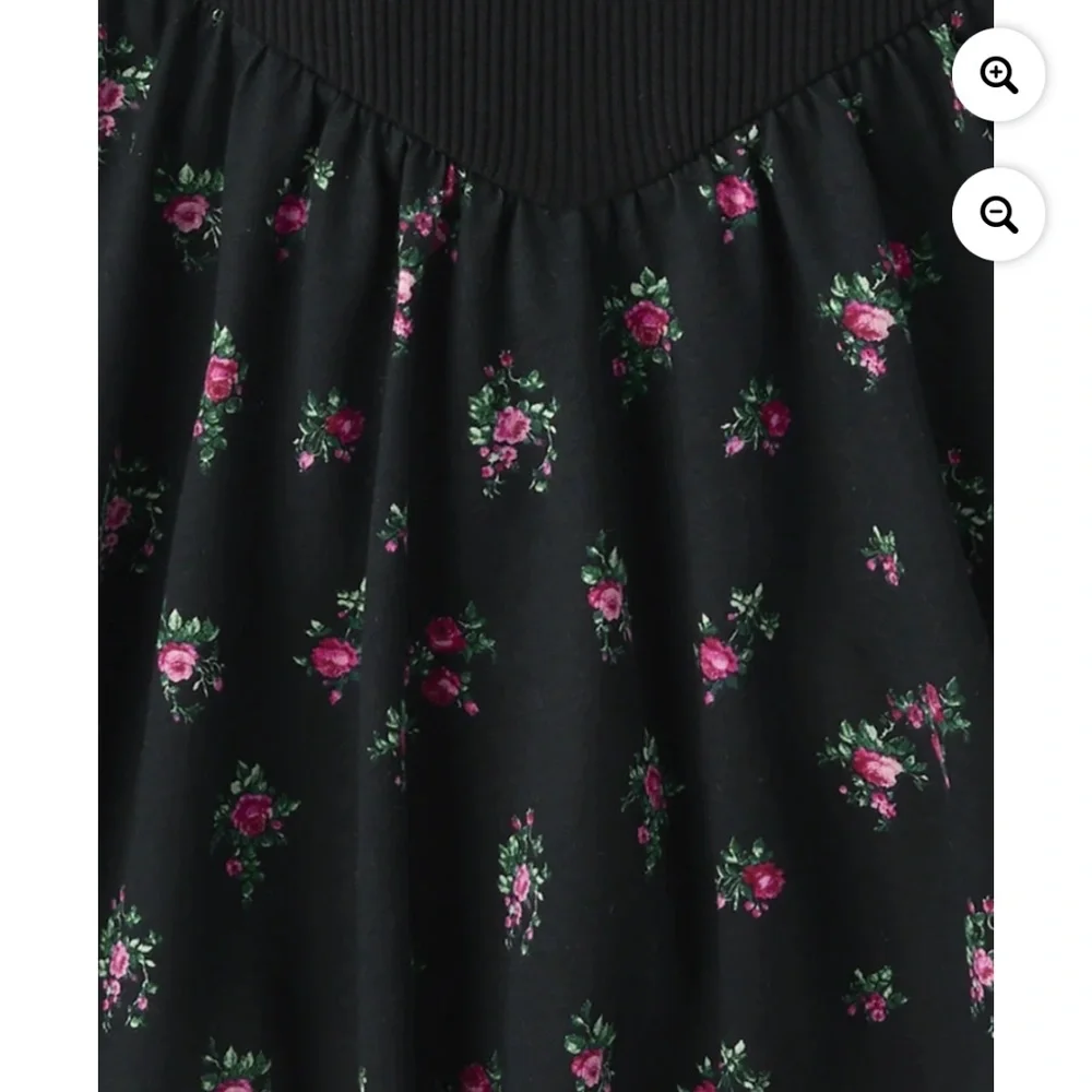 The Children’s Place Girls Black Floral Dress Size Large (10-12) NWT